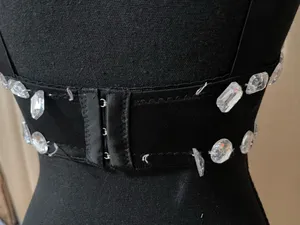 Embellished black crystal bra top Size XL thumbnail 4