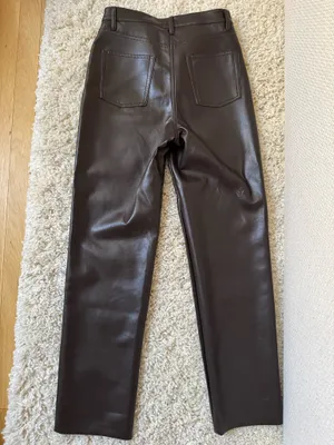 Aritzia Leather Wilfred Melina Pants Vegan Brown thumbnail 3
