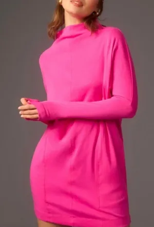 ANTHROPOLOGIE DAILY PRACTICE Long Sleeve Mock Neck Mini Dress Pink thumbnail 1