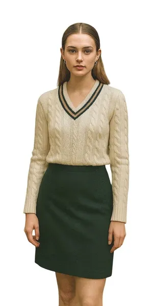 Pendleton Wool Skirt Size 32" Waist @Medium Pencil‎ Lined Green Preppy thumbnail 1