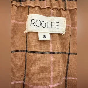 ROOLEE Harvest Plaid Check Modest Prairie Long Sleeve Linen Top Small‎ thumbnail 4