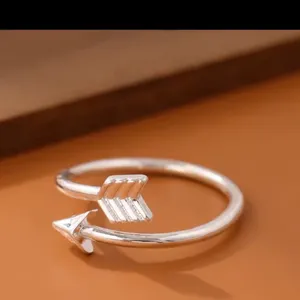 NEW 925‎ Sterling Silver Arrow Bypass Ring Women Adjustable Silver Ring thumbnail 3