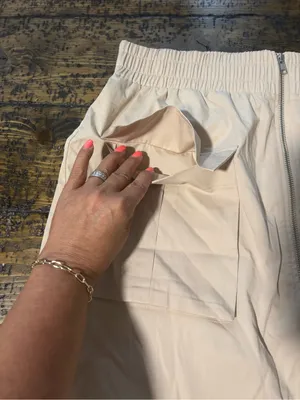 NWOT Abercrombie &‎ Fitch Cargo Utility Midi Skirt L Tall Tan Zip Front thumbnail 6