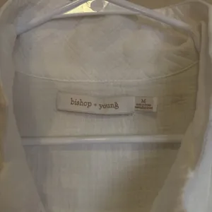 Bishop + Young Romper Womens Medium White Cotton‎ Gauze Button Front K1CRM2273 thumbnail 2
