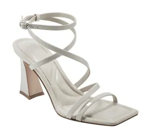 Marc Fisher 6.5 Light Gray Mahima Strappy Tapered Heel Square Toe Dress Sandals thumbnail 1