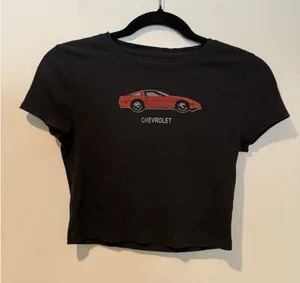 Chevrolet x Aeropostale Crop Top Medium Y2K Ribbed Cotton Sports Car Euro Summer thumbnail 1