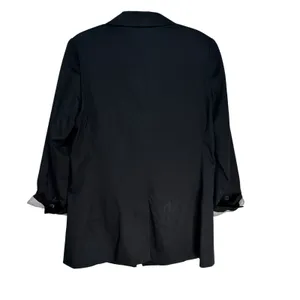 Chicos Black Blazer Striped Cuffs Two Button Professional‎ Jacket Size 2 Large thumbnail 4