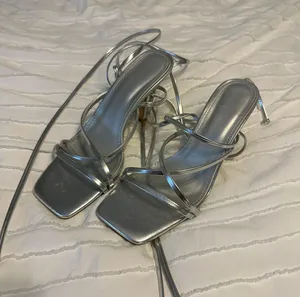 Silver Wrap Heels Size 7 thumbnail 1