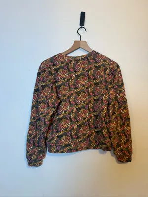 Marine Layer Floral Print‎ Puff Sleeve Organic Cotton Blend Sweatshirt thumbnail 6