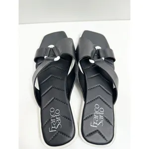 Franco Sarto Sandals Womens Size 9.5 Leather Black/White Open Toe thumbnail 6