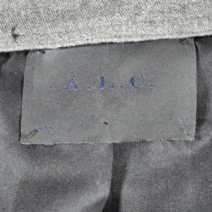 ALC Black Lamb Leather Hooded Moto‎ Jacket Paneled Wool Blend Contrast Trim 4 thumbnail 4