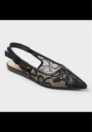 A New Day Women’s London Lace Sling Back Bow Flats thumbnail 2