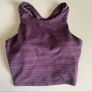 Athleta Conscious Crop‎ in Powervita purple crop top high neck thumbnail 3