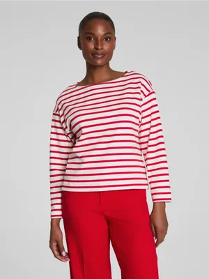 SPANX AirEssentials Red Stripes Boat Neck Long Sleeve Top Size Small thumbnail 7