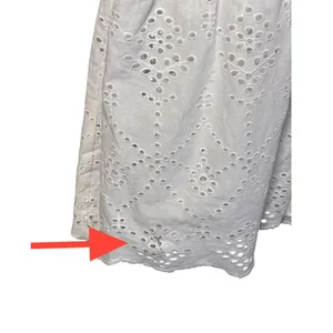 PilyQ Anne Eyelet Dress XS/S White Tiered Maxi Boho Coastal Unlined Coverup thumbnail 4