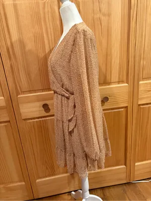 Altar'd State boho leopard print mini dress women’s L thumbnail 6