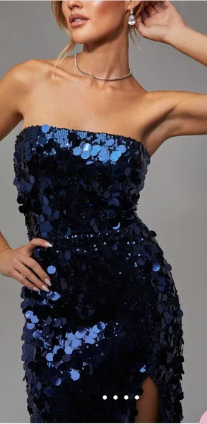 Amanda Uprichard Navy Sequin Dress thumbnail 4
