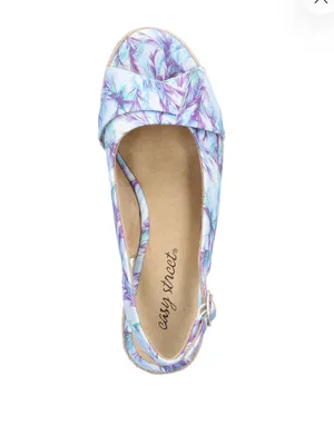 Easy Street Devlin Espadrille Wedge Womens Size 7.5 Casual Sandals blue purple thumbnail 4