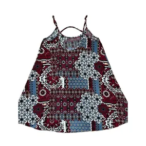 Free People Deep Red, Blue, White pattern mini dress sz‎ S thumbnail 4