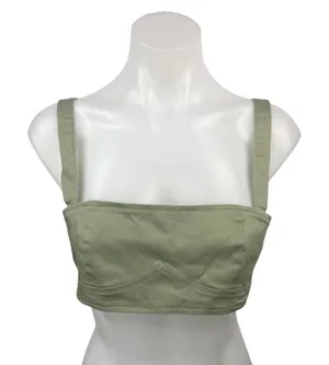 NEW WeWoreWhat Danielle Bernstein Sage Green Square Neck Crop Tank Top Size 2 thumbnail 1
