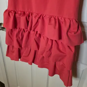 Dainty Jewells Coral Pink Ruffle Tiered Midi Skirt thumbnail 2