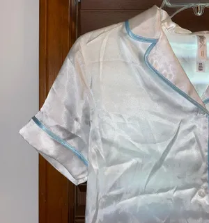 NWT $22 Gilligan & O’Malley White Bride Button Down w/ Blue Trim Top XS thumbnail 10