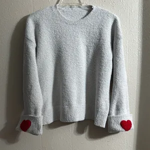 Cozy Sweater with Red Heart Accents thumbnail 2