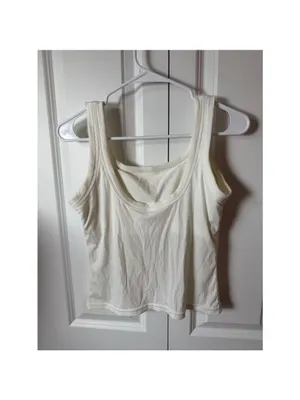 Tank Top L White Ribbed Size L thumbnail 2