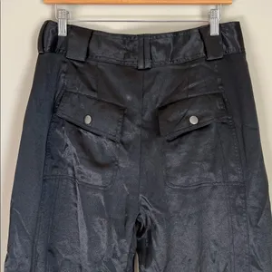 Free People Satin Cargo Pants Wide Leg Gothic Whimsical Sz Medium Baggy thumbnail 5