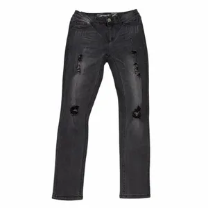 Seven7 Skinny Black Stretchy Distressed Jeans(Size 6) thumbnail 2