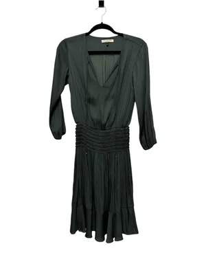 Elegant Green Ruched Waist Maxi Midi Dress – Boho Chic thumbnail 2
