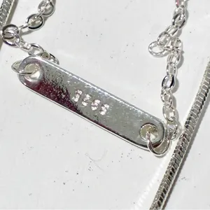 925 Sterling Silver Circle Lucky Bar‎ Layered Necklace Jewelry thumbnail 4