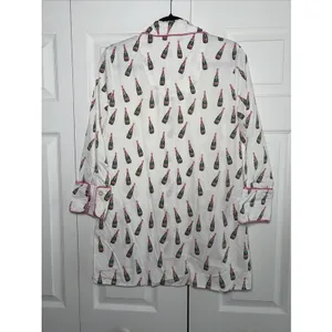 Toss Designs Champagne Bubbly Nightshirt Womens Size‎ S/M White Cotton Pajamas thumbnail 5