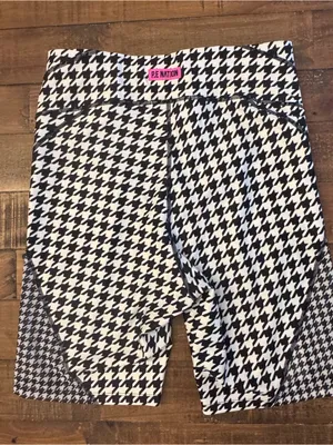 P.E. NATION Houndstooth Biker Shorts Black Size L thumbnail 4