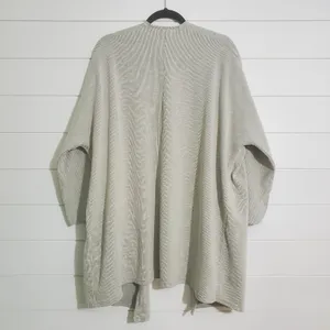 DONNI Anthropologie Sandwash‎ Cardigan OSFM Ribbed Sweater Coat Gray One Size thumbnail 4