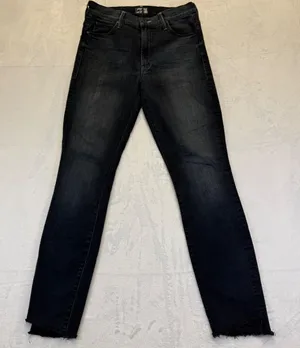 MOTHER Stunner Zip‎ Ankle Step Fray Jeans All I Want Faded Black Skinny Size 26 thumbnail 1