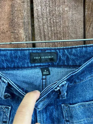 Free Assembly Medium Acid Wash Wide Leg High Rise Jeans thumbnail 3