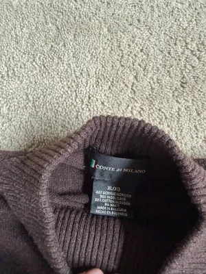 Conte di Milano Brown Mock Neck Sweater – Size XL thumbnail 3