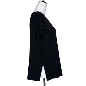 COS Womens Oversized Boxy Top Size XS Black Batwing Minimalist Quiet Luxury thumbnail 2