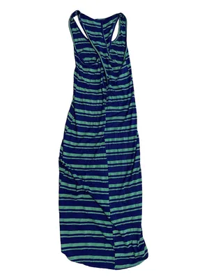 Poetry Striped Maxi Dress in Navy and Teal thumbnail 2