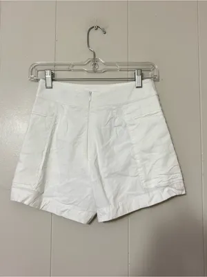 Theory White Linen Blend Mini Utility Shorts Eco Crunch Wash Size 00 thumbnail 3