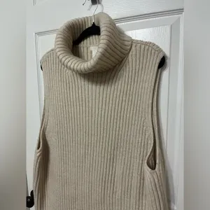H&M Women's Turtleneck Sweater Sleeveless Wool Blend Vest Tan Size XXL‎ thumbnail 6