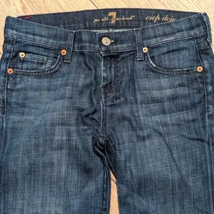 👖 7 For All Mankind Women's 26 Crop Dojo‎ Dark Jeans Designer Denim Made In USA thumbnail 3