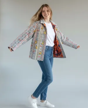 ANTHROPOLOGIE Verb Kellianne Bohemian Rug Tasseled Shirt Jacket Size L NEW thumbnail 1