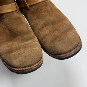 Ugg Endell Chestnut Suede Harness Strap Sherpa Lined Boots S-485 Sz 8 thumbnail 4
