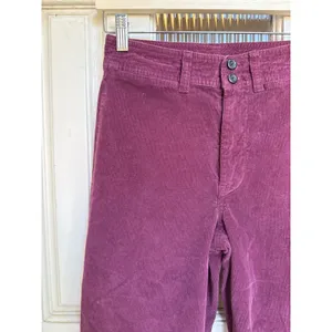 Faherty Women Plum Burgundy Organic Cotton Wide Leg Corduroy Pants Size 25 thumbnail 3