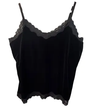 Coldwater Creek Womens Y2K Velvet Camisole Top Size M Fairy Grunge Dark Romantic thumbnail 1