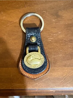 Vintage Dooney & Bourke All Weather Leather Brass Duck Key Fob Ring thumbnail 2