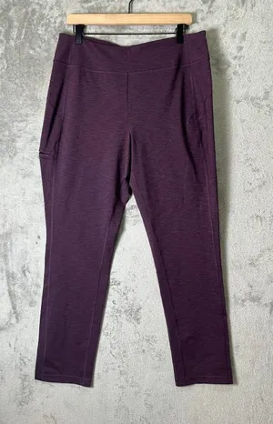 Duluth Trading NoGA‎ Cotton Leggings L X 31 Purple Pull On Stretch Casual Pants thumbnail 1