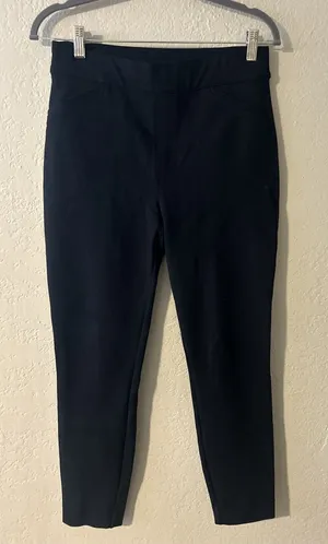 Spanx Women's Stretch Pull On Pants Ankle Slit Faux Pockets Black Size Medium thumbnail 1
